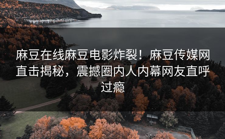麻豆在线麻豆电影炸裂！麻豆传媒网直击揭秘，震撼圈内人内幕网友直呼过瘾