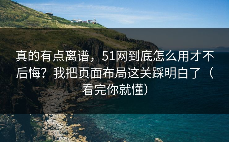 真的有点离谱，51网到底怎么用才不后悔？我把页面布局这关踩明白了（看完你就懂）
